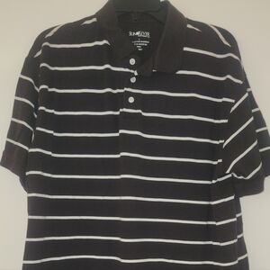 Sun River Brown Striped Polo Shirt